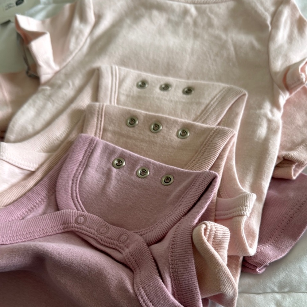 NWT Cloud Island Pinks Bodysuits Soft Cotton One Pieces 3 in set - Picture 3 of 3